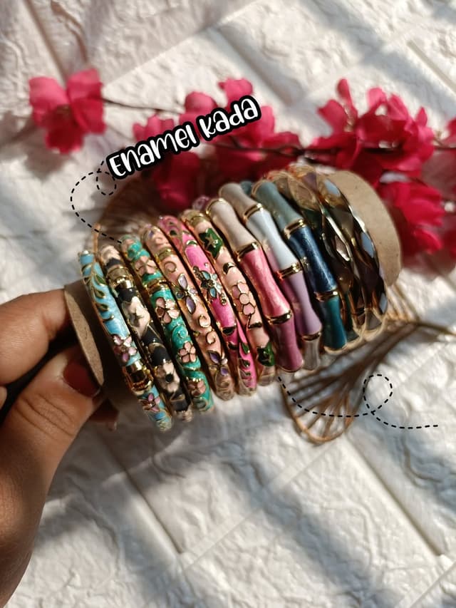 Enamel Kada & Bangle Set